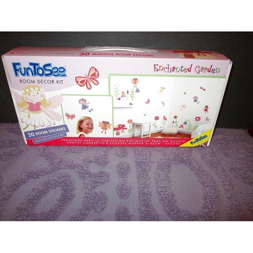 Enchanted Garden Fairy Wall Decals Peel & Stick Sticker 30 Pc Butterfly Mushroom
